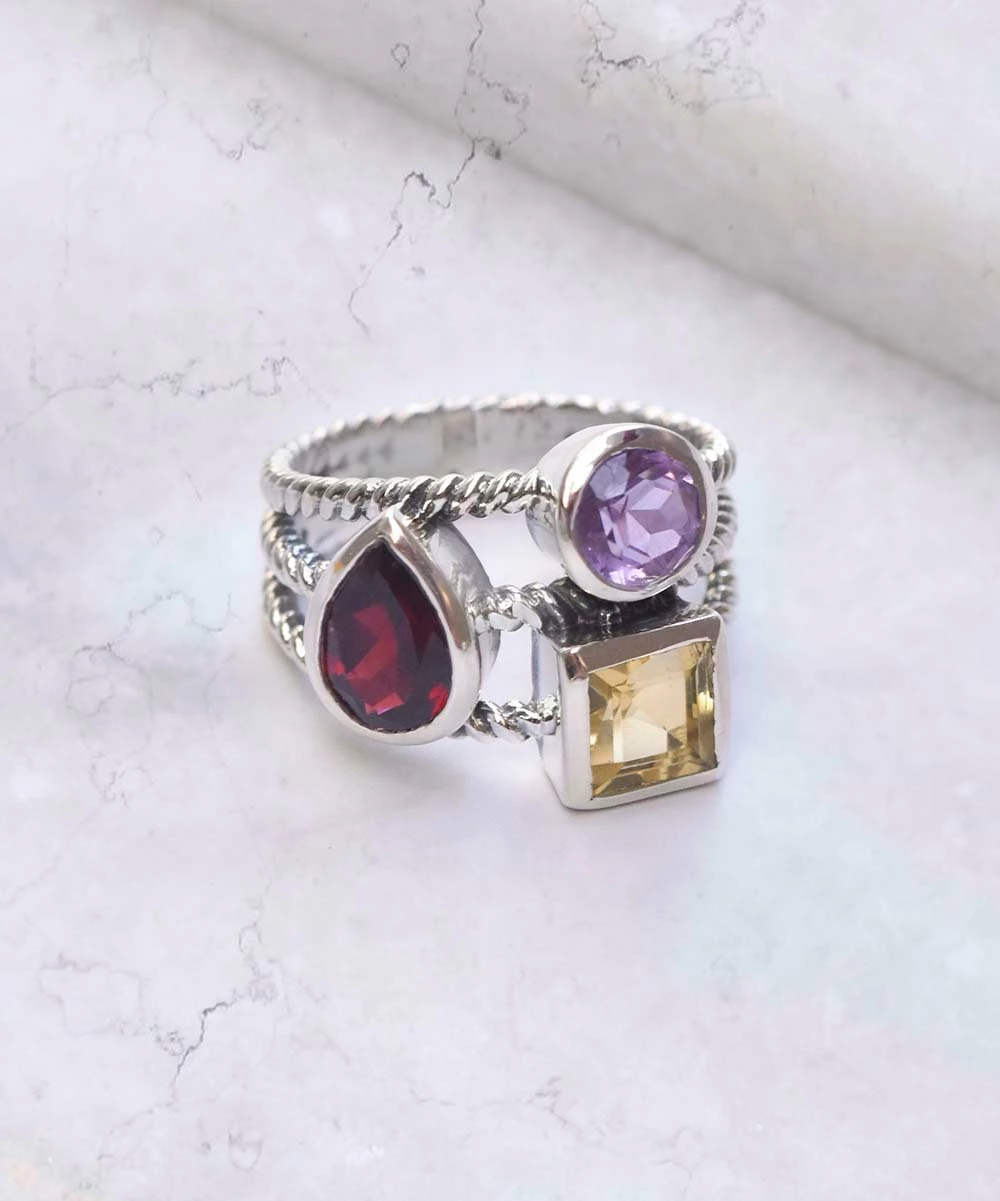 Wholesale π― YS Gems Garnet & Purple Amethyst Ring βοΈ