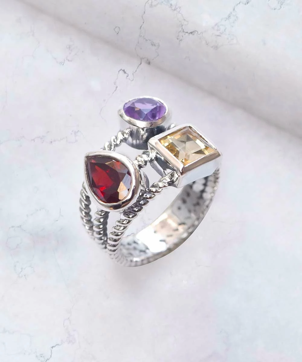 Wholesale π― YS Gems Garnet & Purple Amethyst Ring βοΈ - Image 2