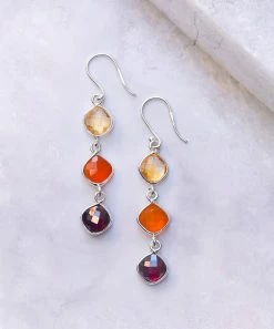 Wholesale βοΈ YS Gems Citrine & Garnet Drop Earrings π
