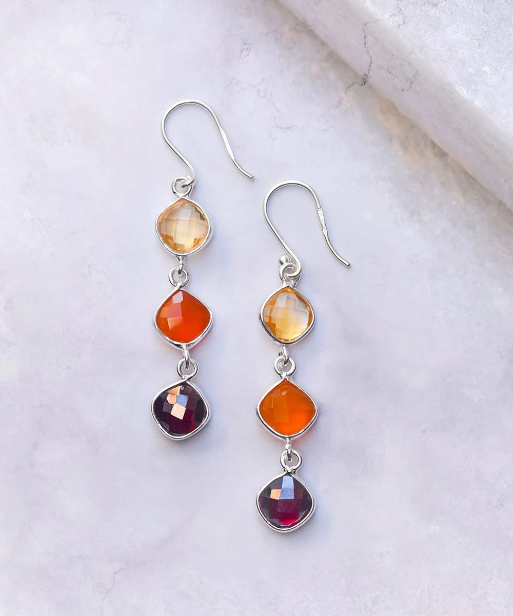Wholesale βοΈ YS Gems Citrine & Garnet Drop Earrings π