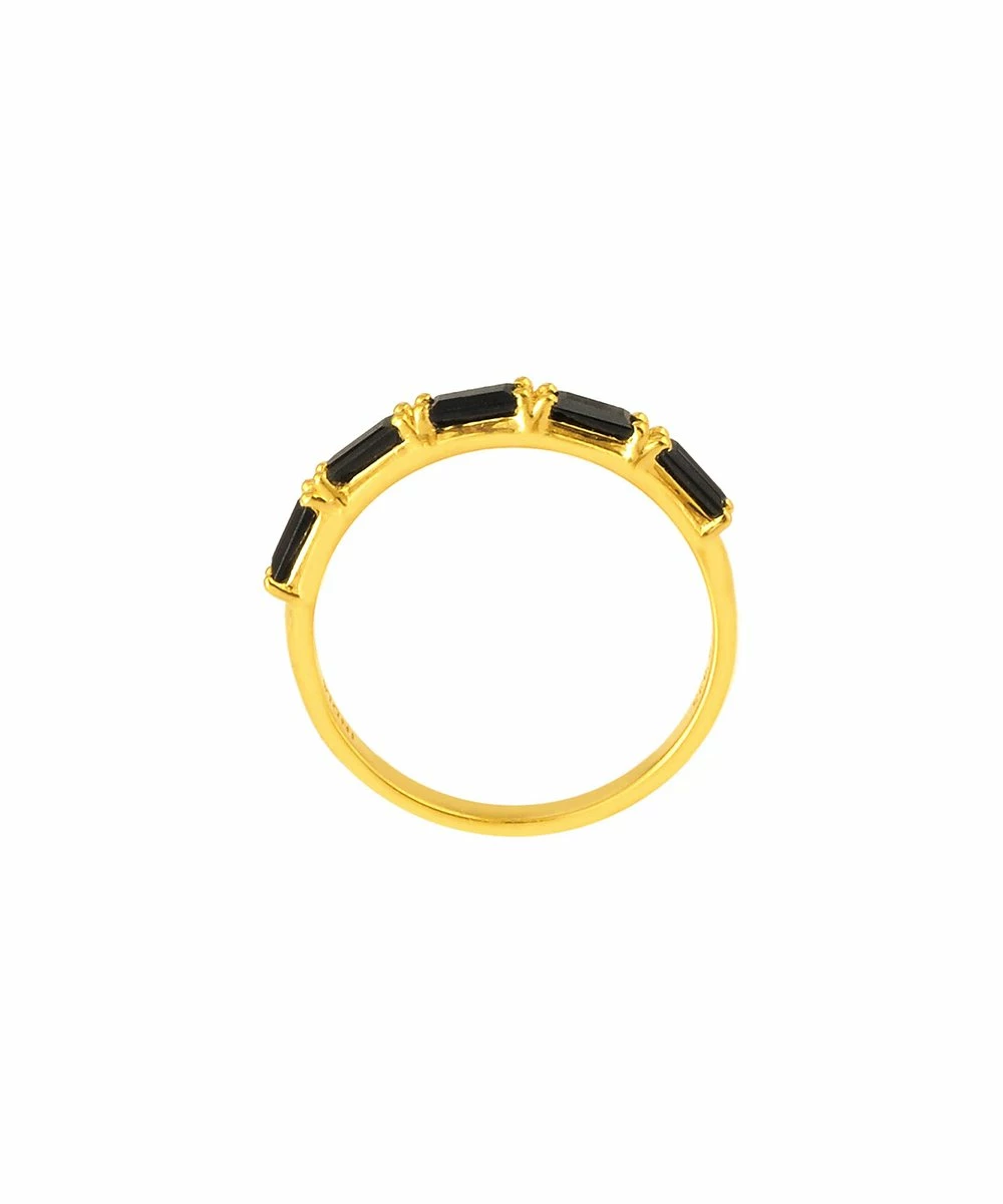 Outlet π YS Gems Black Onyx & 14k Gold-Plated Band π - Image 2