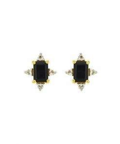 Hot Sale 🔔 YS Gems Black Onyx & White Topaz Stud Earrings 🥰