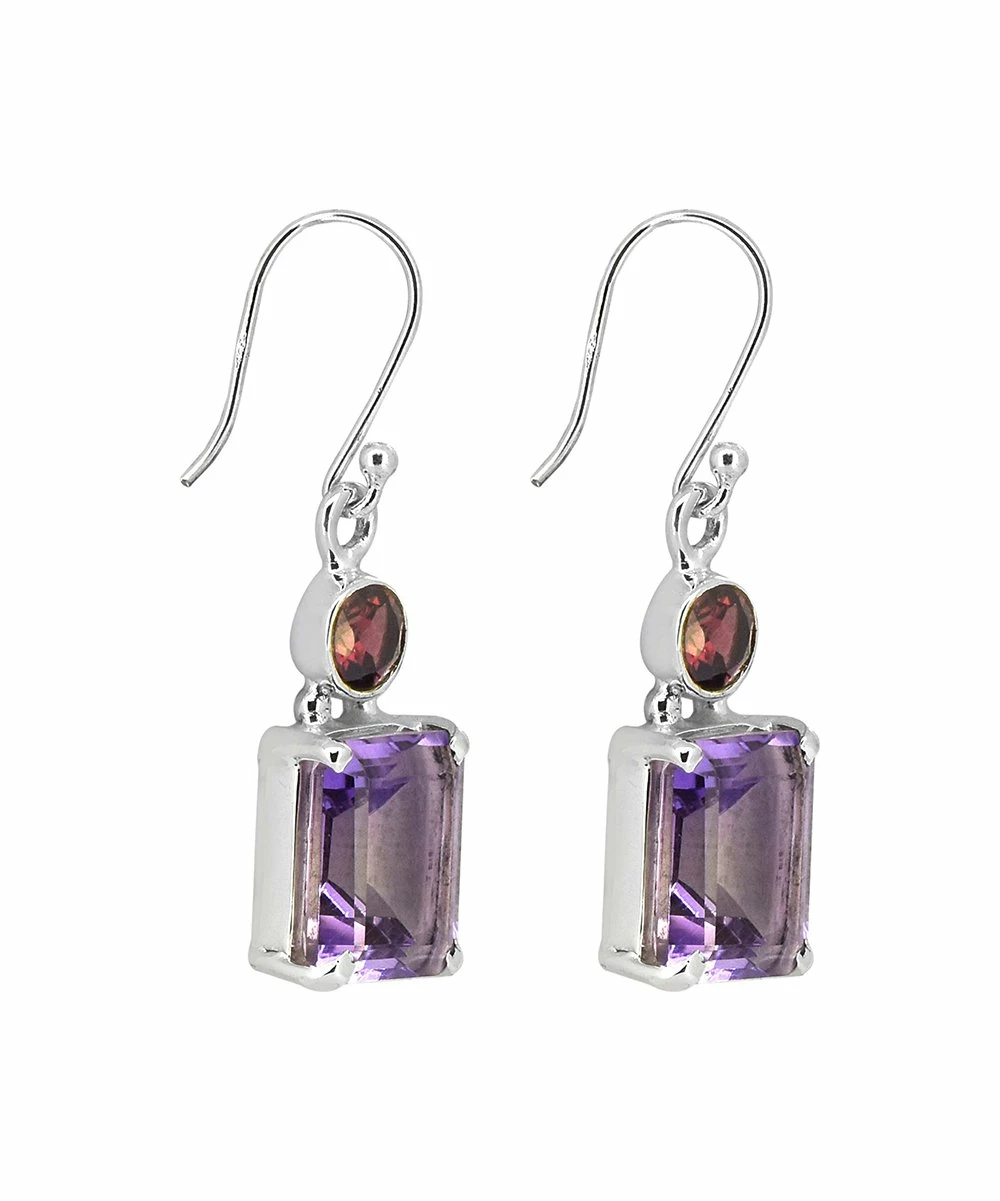 Discount π YS Gems Amethyst & Rhodolite Garnet Drop Earrings π - Image 2