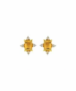 Best Pirce π YS Gems Citrine & White Topaz Prong-Set Stud Earrings π₯