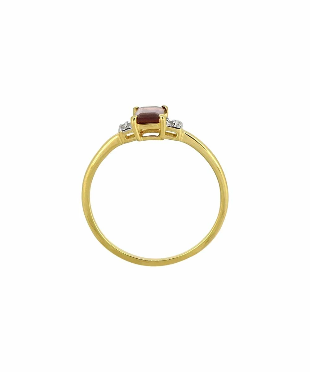 Buy β€οΈ YS Gems Garnet & White Topaz Emerald-Cut Ring π - Image 2