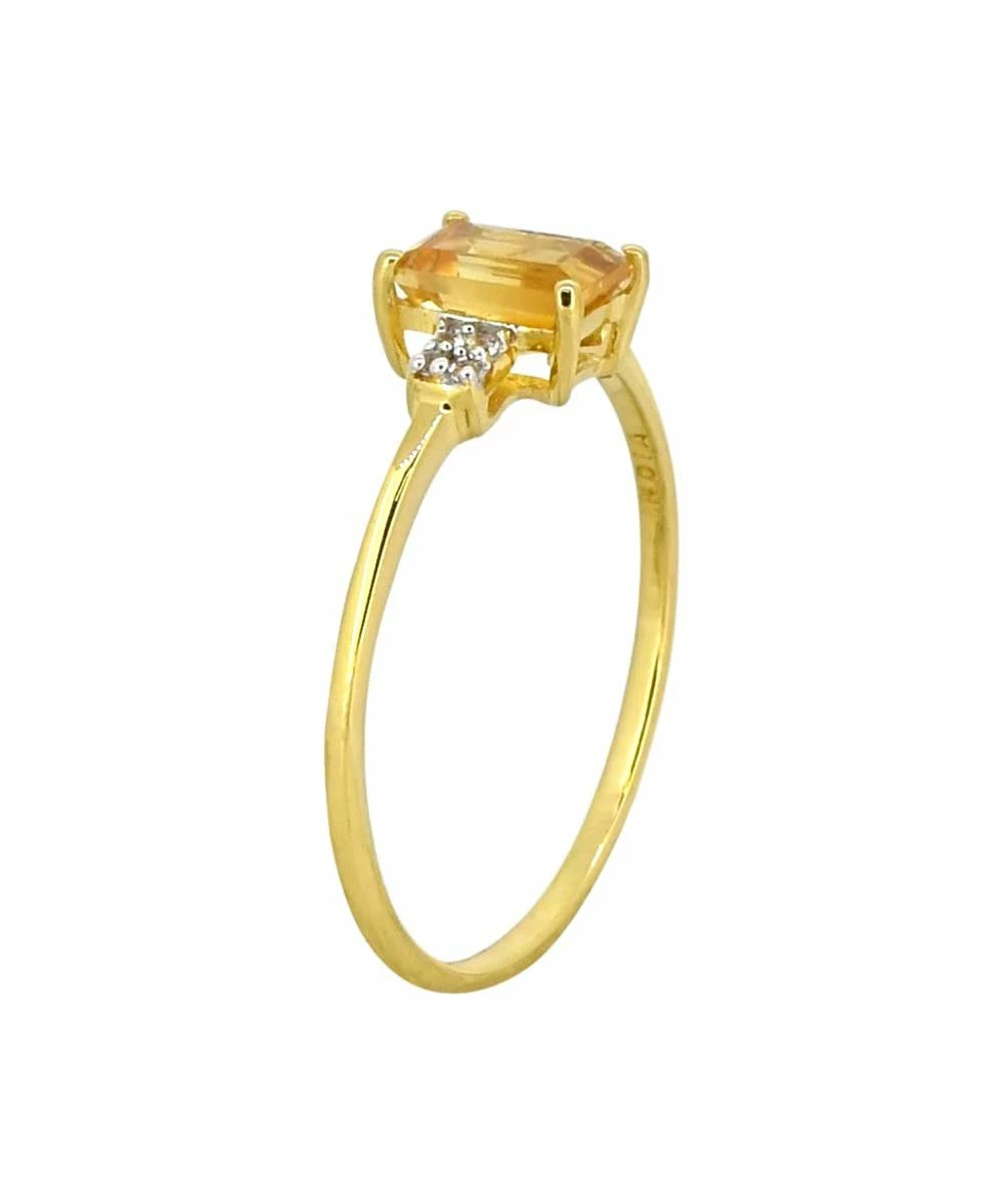 Best Pirce π YS Gems Citrine & White Topaz Emerald-Cut Ring π - Image 2