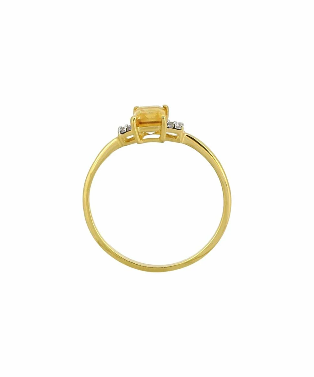 Best Pirce π YS Gems Citrine & White Topaz Emerald-Cut Ring π - Image 3