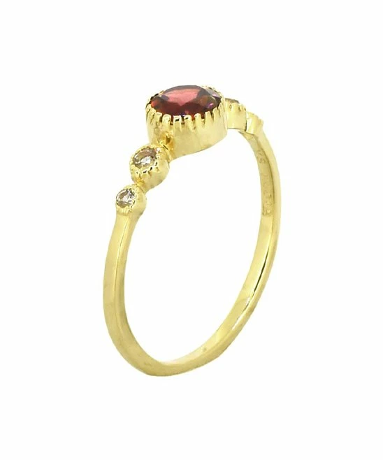 Brand new π YS Gems Garnet & White Topaz Brilliant Round-Cut Ring π₯° - Image 2