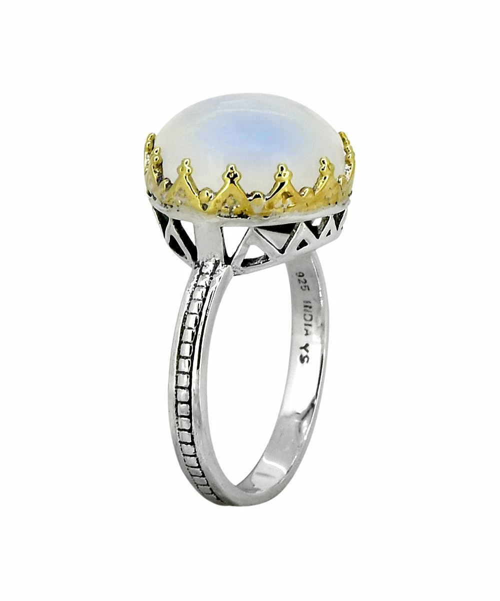 Coupon π YS Gems Rainbow Moonstone & Sterling Silver Prong-Set Ring βοΈ - Image 2