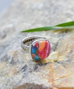 Best reviews of ✨ YS Gems Pink Copper Turquoise & Sterling Silver Cushion-Cut Ring ✨