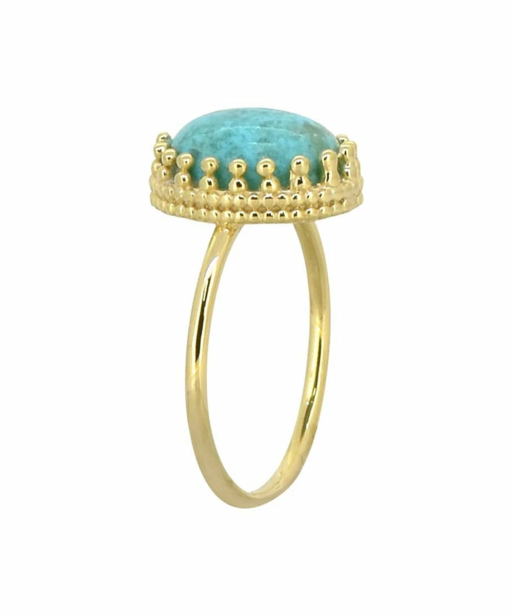 Best Pirce π€© YS Gems Oval Mohave Turquoise & 14k Gold-Plated Ring π - Image 2