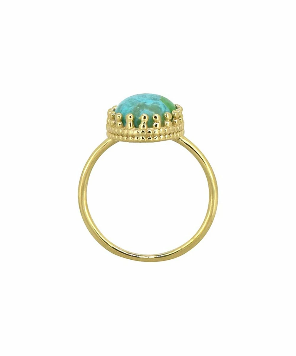 Best Pirce π€© YS Gems Oval Mohave Turquoise & 14k Gold-Plated Ring π - Image 3