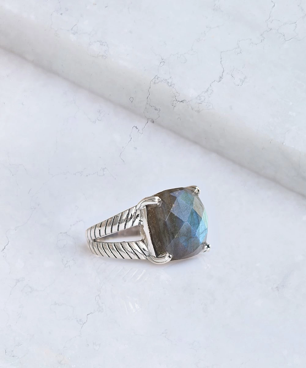 Best deal π₯° YS Gems Checkerboard Labradorite & Sterling Silver Prong Ring π§¨