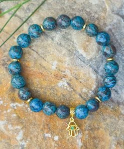 Best reviews of π YS Gems Natural Chrysocolla & Green Onyx Beaded Bracelet β