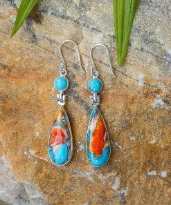 Best Pirce π YS Gems Blue Mohave Turquoise & Sterling Silver Tiered Teardrop Earrings π₯°