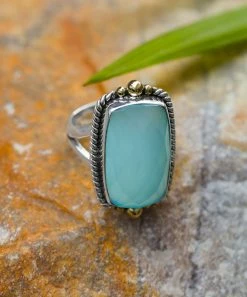 Best deal 🤩 YS Gems Aqua Chalcedony & Sterling Silver Ring 😉
