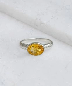 Best Pirce 😀 YS Gems Natural Citrine & Sterling Silver Oval-Cut Ring 🔥