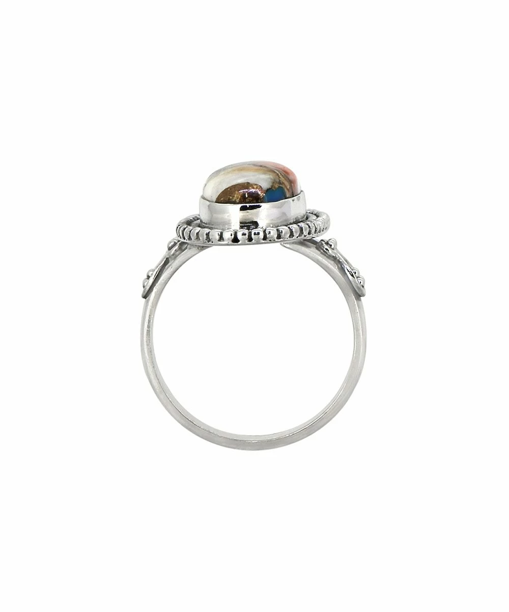 Cheap π₯ YS Gems Natural Oyster Mohave Turquoise & Sterling Silver Milgrain Oval Ring β - Image 3