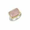 New ⭐ YS Gems Natural Pink Chalcedony & Two-Tone Rectangle-Cut Ring 🥰