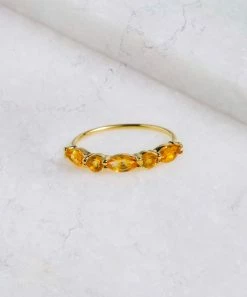 Promo 🧨 YS Gems Natural Citrine & 14k Gold-Plated Marquise Ring ✔️