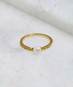 Promo 🥰 YS Gems Cultured Pearl & Natural White Topaz Link-Accent Ring 🤩