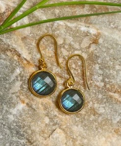 Hot Sale 💯 YS Gems Labradorite & 14k Gold-Plated Sterling Silver Drop Earrings 🧨