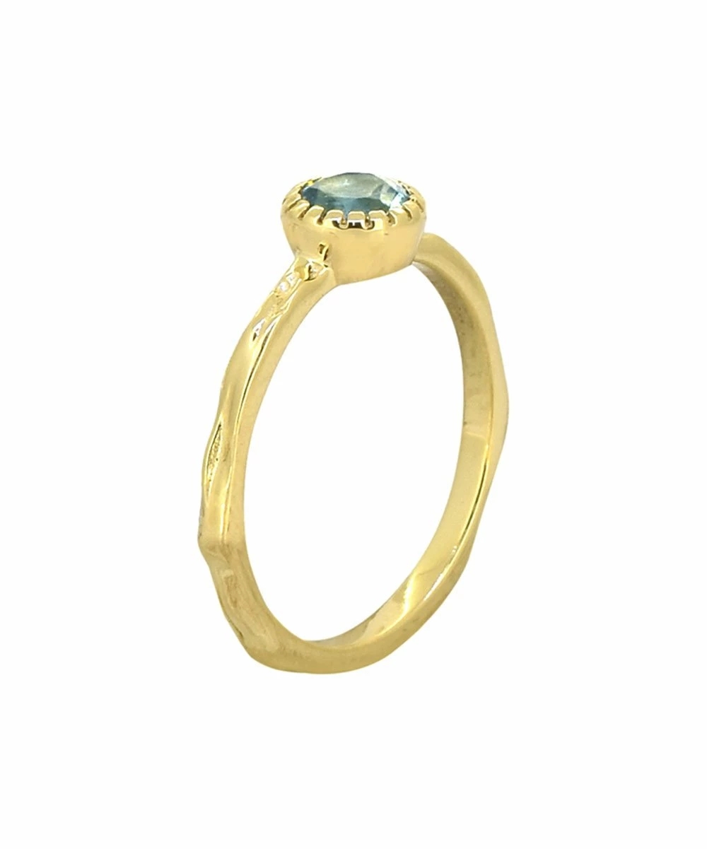 Best deal π YS Gems Natural Swiss Blue Topaz & 14k Gold-Plated Solitaire Ring π― - Image 2