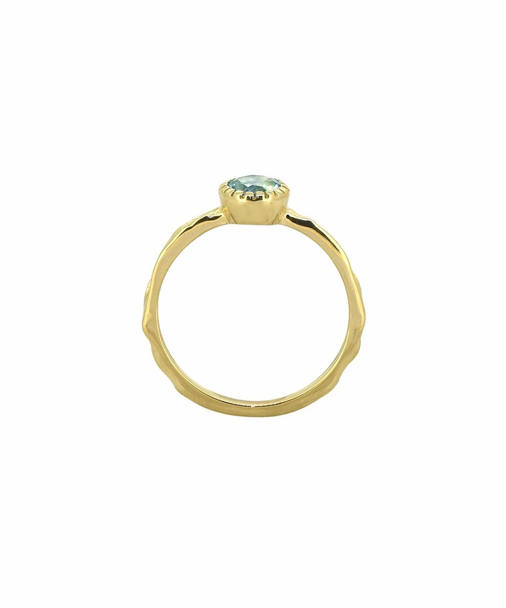 Best deal π YS Gems Natural Swiss Blue Topaz & 14k Gold-Plated Solitaire Ring π― - Image 3