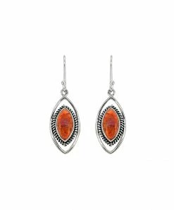 Discount 😀 YS Gems Orange Mohave Turquoise & Sterling Silver Marquise Drop Earrings ✔️
