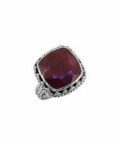 Best reviews of 😉 YS Gems Natural Corundum Ruby & Sterling Silver Cushion-Cut Ring 🎁