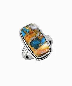 Hot Sale ❤️ YS Gems Oyster Mohave Turquoise & Sterling Silver Statement Ring 😉