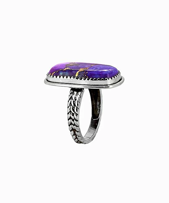 Brand new β€οΈ YS Gems Purple Copper Turquoise & Sterling Silver Statement Ring βοΈ - Image 2