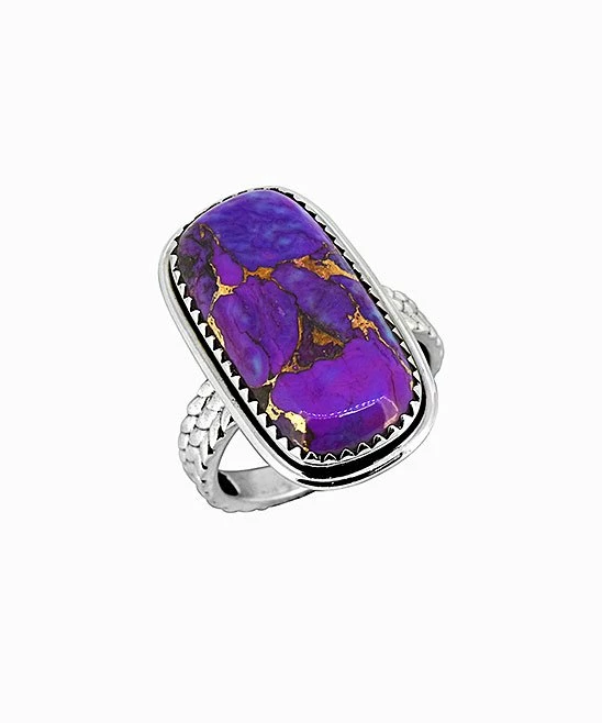Brand new β€οΈ YS Gems Purple Copper Turquoise & Sterling Silver Statement Ring βοΈ