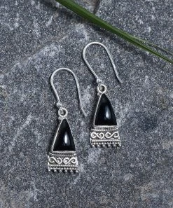 Best Sale 🛒 YS Gems Black Onyx & Sterling Silver Triangle Drop Earrings 😍