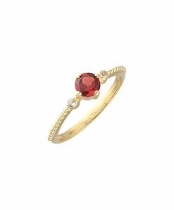 Cheap π YS Gems Garnet & 14k Gold-Plated Ring π