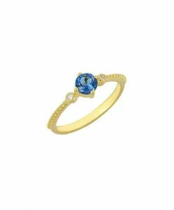 Budget β YS Gems London Blue Topaz & 14k Gold-Plated Round-Cut Ring π