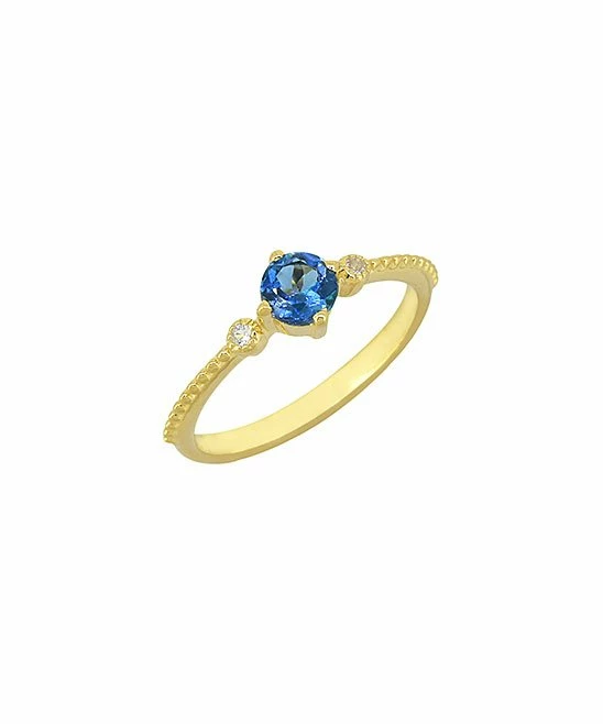 Budget β YS Gems London Blue Topaz & 14k Gold-Plated Round-Cut Ring π