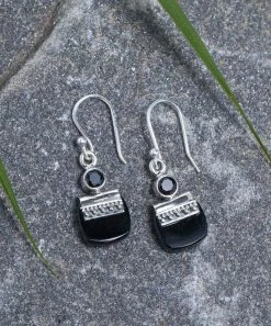 Flash Sale ⭐ YS Gems Black Onyx & Sterling Silver Abstract Drop Earrings 😍