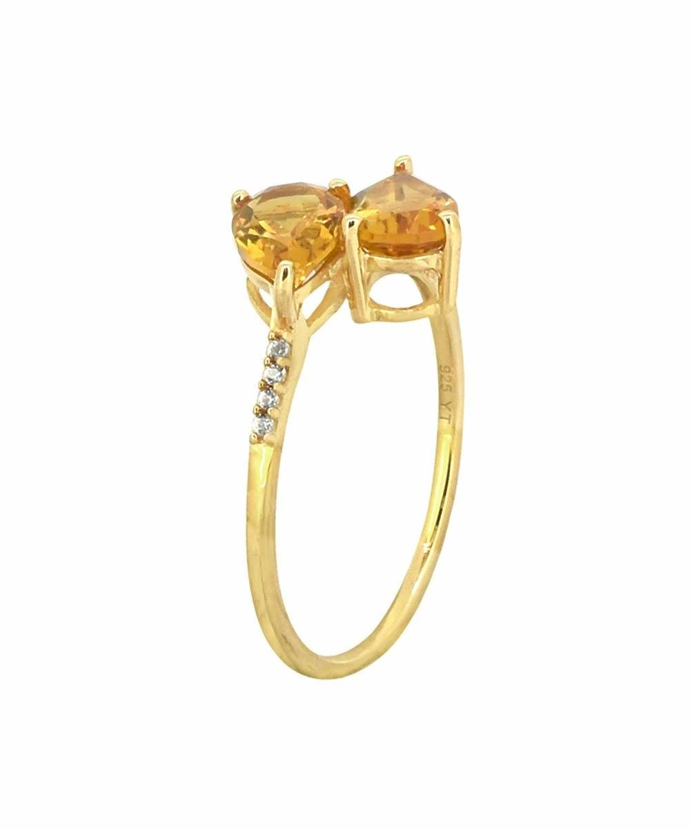 Top 10 π YS Gems Citrine & 14k Gold-Plated Bypass Ring π - Image 2