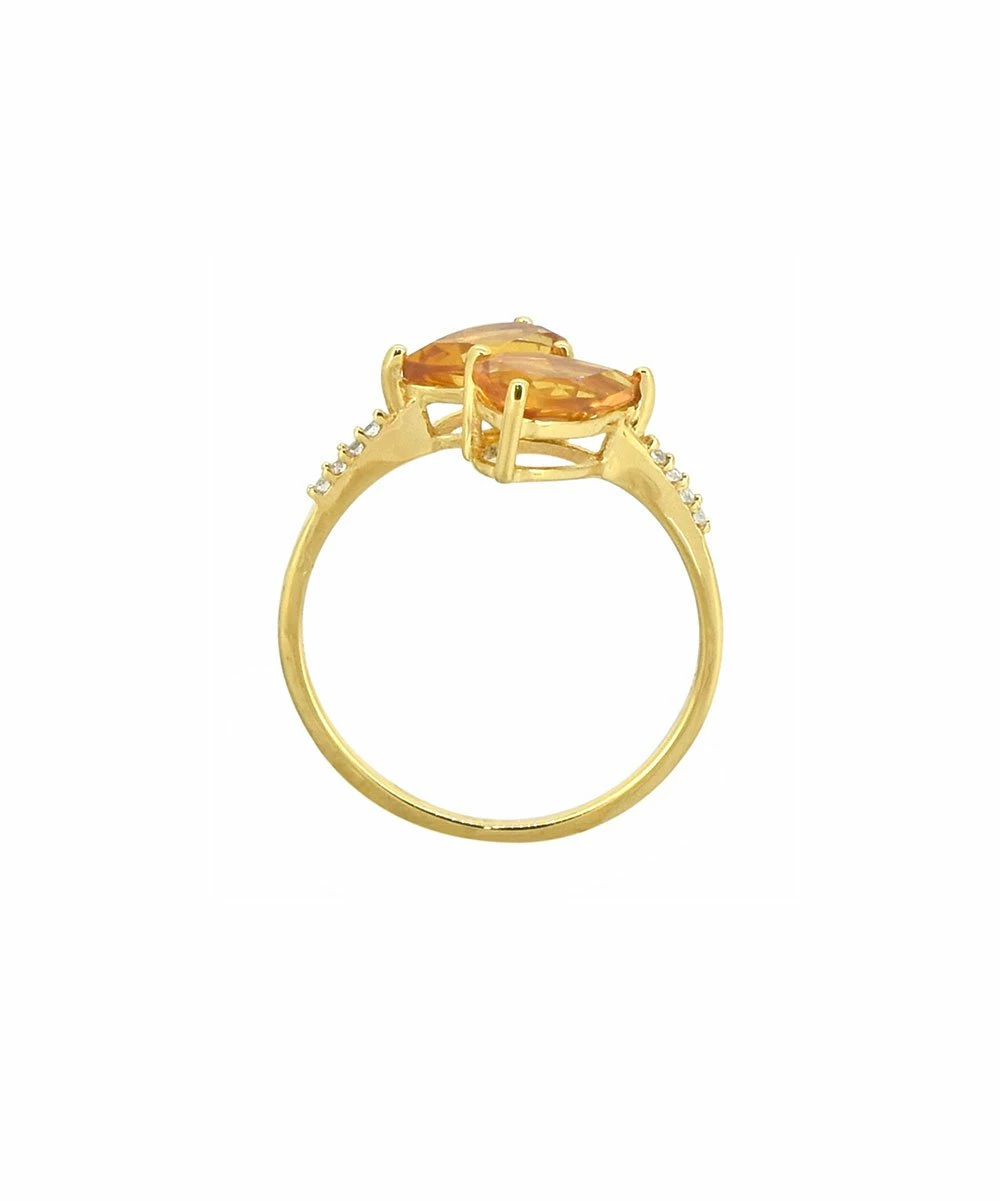 Top 10 π YS Gems Citrine & 14k Gold-Plated Bypass Ring π - Image 3