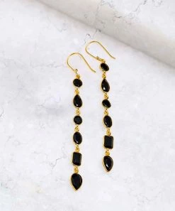 Cheapest 🥰 YS Gems Black Onyx & 14k Gold-Plated Station Drop Earrings 🎁