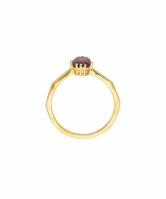 Deals π€© YS Gems Natural Garnet & 14k Gold-Plated Solitaire Ring π - Image 3