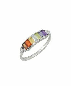 Cheapest π YS Gems Natural Garnet & Amethyst Rainbow Gemstone Band Ring π