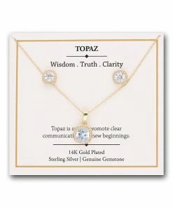 Promo π YS Gems Natural Blue & White Topaz Pendant Necklace & Earrings π