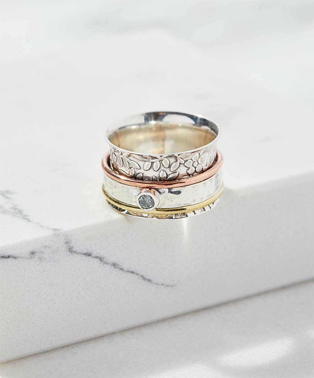 Buy π YS Gems Blue Topaz & Tri-Tone Ring π₯°