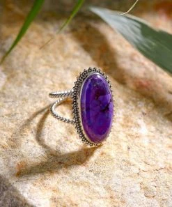 Brand new 🌟 YS Gems Purple Copper Turquoise & Sterling Silver Milgrain Oval Ring 😉