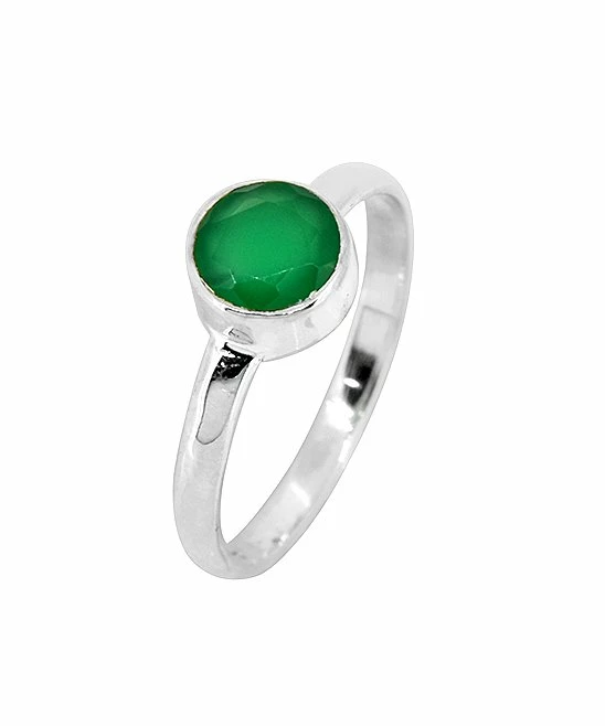 Wholesale π YS Gems Green Onyx & Sterling Silver Ring π - Image 2