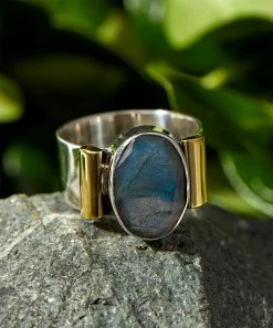 Buy 💯 YS Gems Labradorite & Two-Tone Sterling Silver Ring 👍