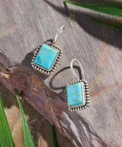 Budget 🛒 YS Gems Mohave Turquoise & Sterling Silver Drop Earrings ✔️
