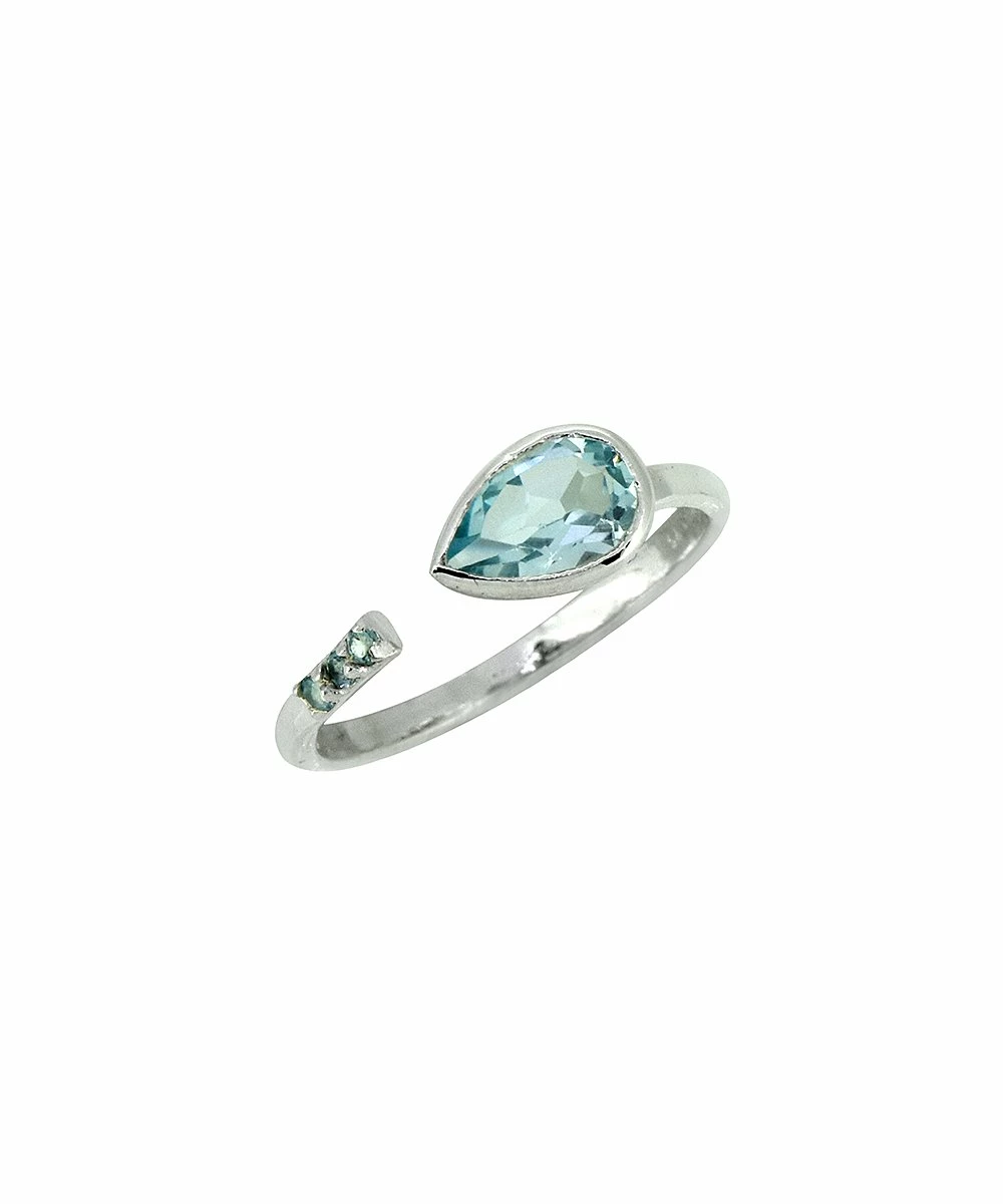 Best deal π YS Gems Blue Topaz & Sterling Silver Bypass Ring π₯° - Image 2